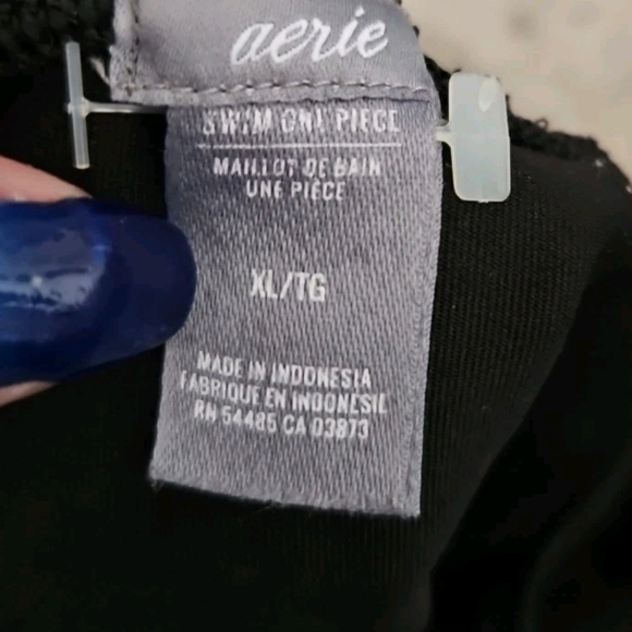 Aerie Womens Black Cut Out One Piece Full Coverage Bathing Suit XL - Picture 11 of 15